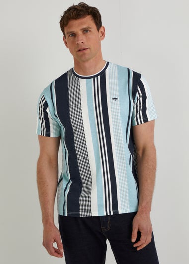 Blue Houndstooth Stripe T-Shirt