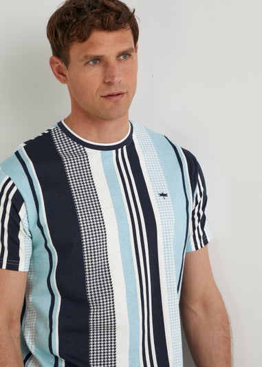 Blue Houndstooth Stripe T-Shirt