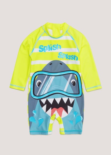 Boys Lime Shark Surf Suit (9mths-6yrs)