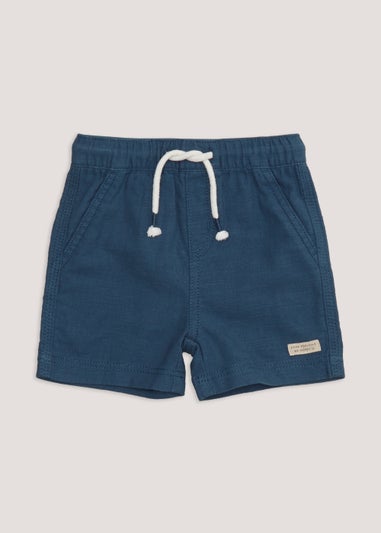 Boys Blue Textured Woven Shorts (9mths-6yrs)