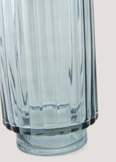 Grey Ribbed Glass Vase (25cm)