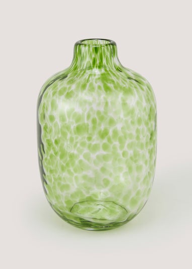 Green Confetti Rounded Vase (16cm x 16cm x 25cm)