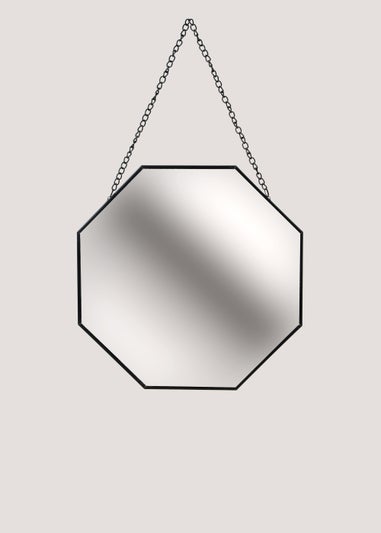 Black Hexagonal Mirror (25cm x 25cm)