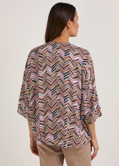 Multicoloured Stripe Kimono