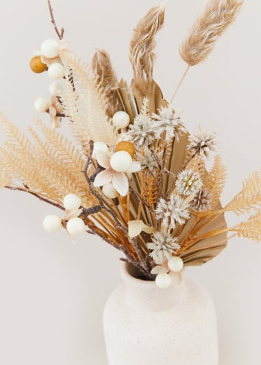 Beige Faux Floral Berry Arrangement (30cm)