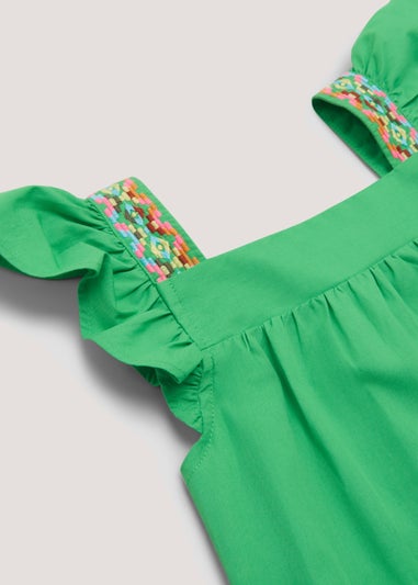 Girls Green Tiered Dress (4-13yrs)