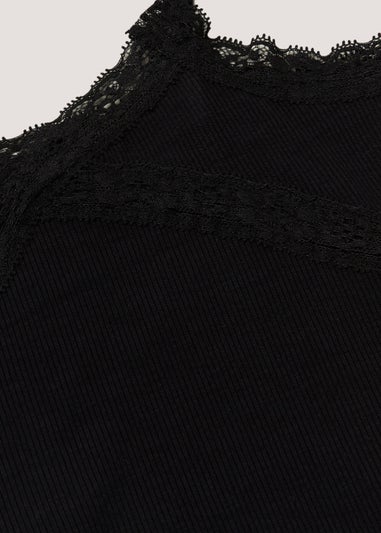 Girls Candy Couture Black Lace Cami Top (9-16yrs)