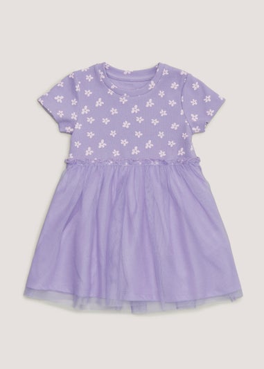 Girls Lilac Mesh Tutu Dress (9mths-6yrs)