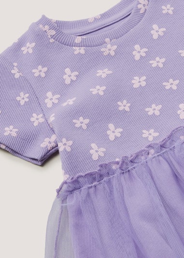 Girls Lilac Mesh Tutu Dress (9mths-6yrs)