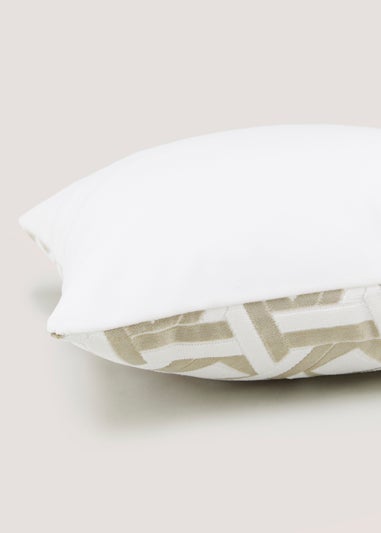 White Diamond Cut Velvet Cushion (43cm x 43cm)