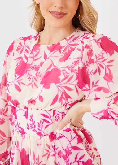 In the Style Jac Jossa Pink Floral Print Playsuit