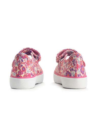 Start-Rite Busy Lizzle Pink Floral Canvas Shoes