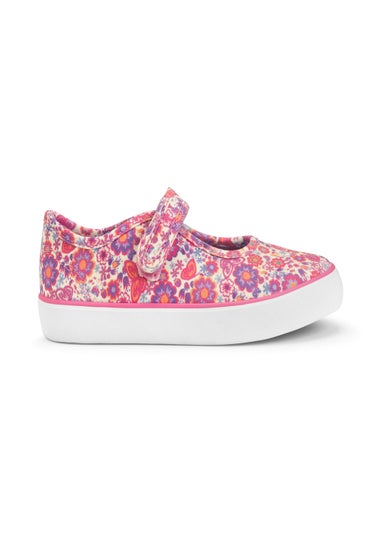 Start-Rite Busy Lizzle Pink Floral Canvas Shoes