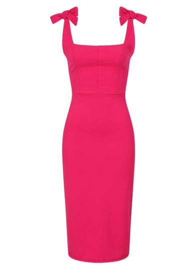 Girls on Film by Dani Dyer Pink Scuba Bodycon Dress