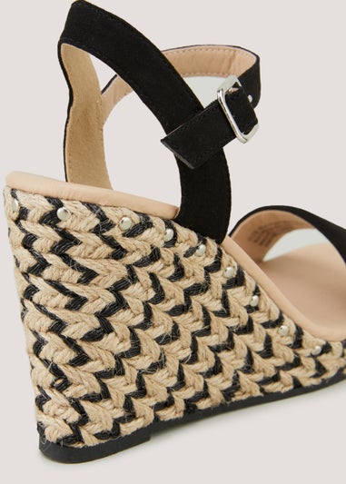 Black Square Toe Wedges