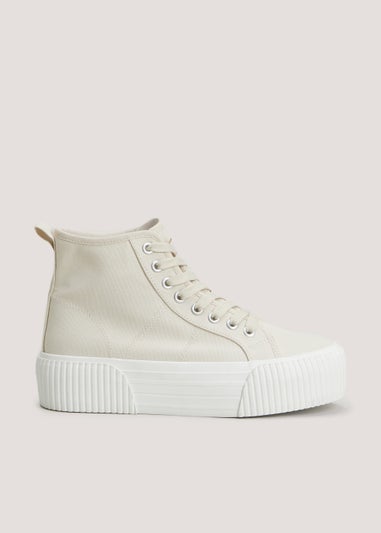 Cream High Top Trainers