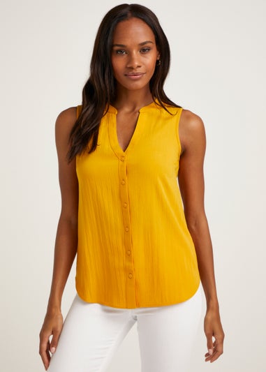 Orange Sleeveless Blouse