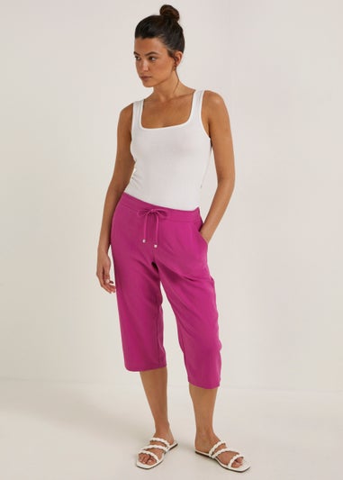 Wide Leg Trousers Ladies Dark Pink Trousers Solid Color Satin With Pocket  Fashion Cropped Straight Pants Summer Baggy Wide Leg Trousers Elastic High  Waist Flares Pants For Women Office Work Leisure 