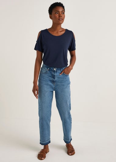 Ava Mid Wash Mom Jeans (Long Length)