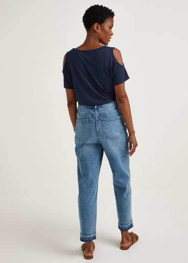 Ava Mid Wash Mom Jeans (Long Length)