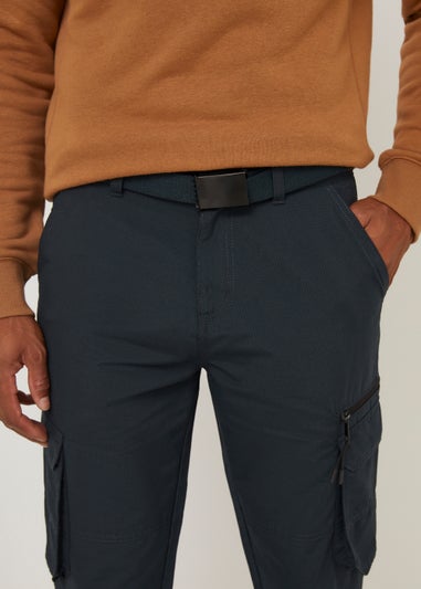 New Mens Elasticated Waist Cargo Trousers Combat Regular Cotton Grey - Top  Brand Outlet UK
