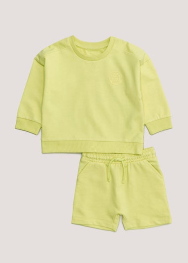 Boys Lime Fun Times Sweatshirt & Shorts Set (9mths-6yrs)