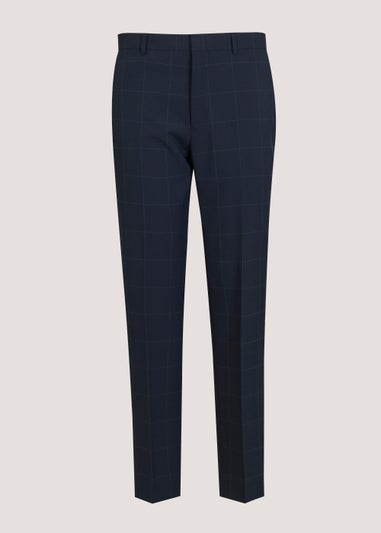 Taylor & Wright Navy Check Formal Trousers