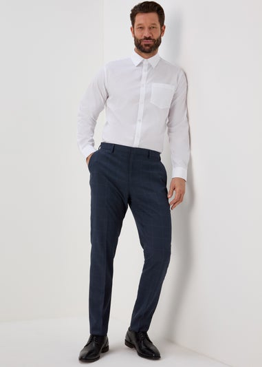 Taylor & Wright Navy Check Formal Trousers