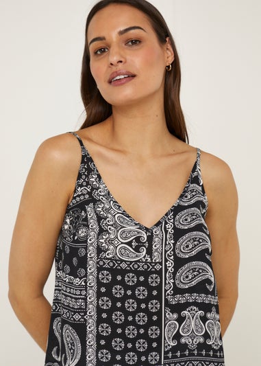 Black Print Cami Top