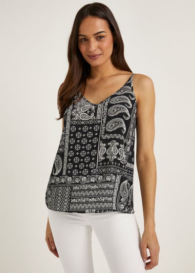 Black Print Cami Top