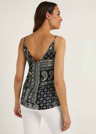 Black Print Cami Top