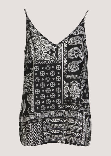 Black Print Cami Top