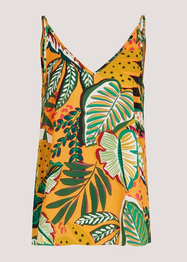 Multicoloured Leaf Print Cami Top