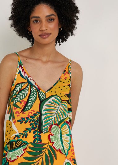 Multicoloured Leaf Print Cami Top