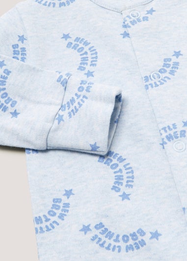 Baby Blue Little Brother Sleepsuit (Tiny Baby-18mths)