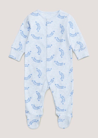 Baby Blue Little Brother Sleepsuit (Tiny Baby-18mths)