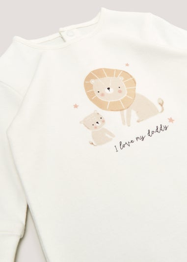 Baby Cream Daddy Lion Sleepsuit (Tiny Baby-18mths)