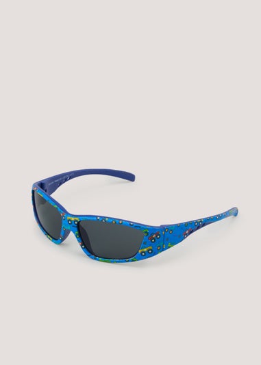 Kids Blue Car Print Wrap Sunglasses (3-10yrs)