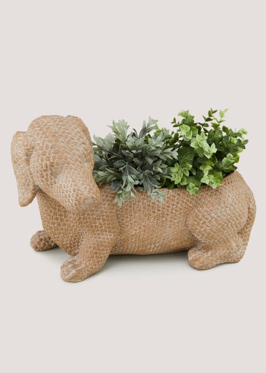 Woven Effect Dog Planter (45cm x 31cm x 28cm)