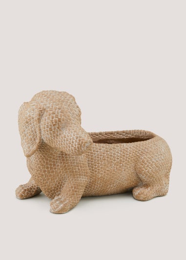 Woven Effect Dog Planter (45cm x 31cm x 28cm)