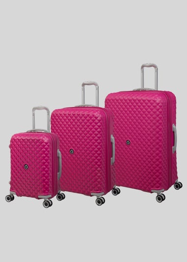 IT Luggage Fuchsia Quilted Suitcase