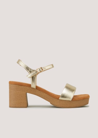 Soleflex Gold Single Strap Heels Matalan