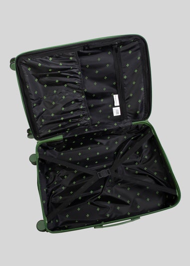 Green Tropical Print Suitcase