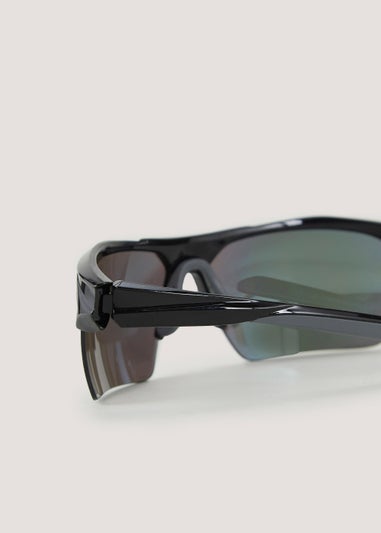 Black Sports Wrap Sunglasses