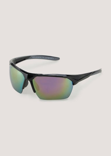 Black Sports Wrap Sunglasses