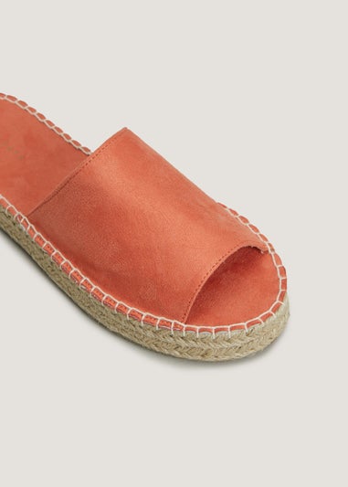 Coral Espadrille Mules