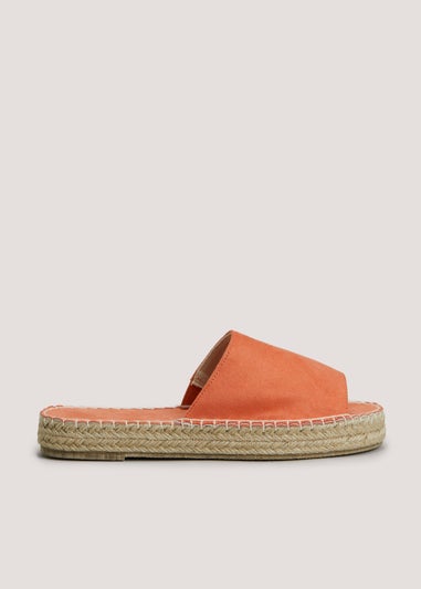 Coral Espadrille Mules