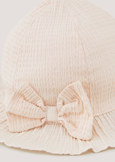 Beige Bow Baby Sun Hat (Newborn-24mths)