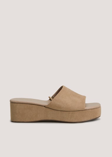 Taupe Flatform Sandals