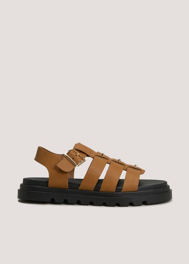 Tan Stud Gladiator Sandals